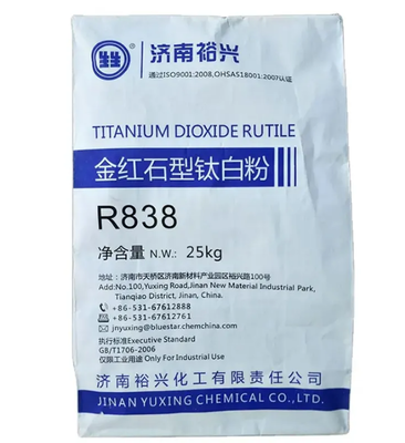 Bluestar Jinan Yuxing R838 금홍석 이산화티타늄, Si-Al 무기 + 유기 복합 표면 처리로 수성 시스템에서 높은 백색도 및 우수한 분산성을 제공