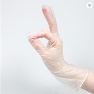 식량 접적 보고와 명백한 푸른 검은색 PVC 비닐 글러브